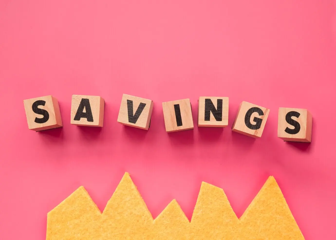 Word formed from wooden cubes